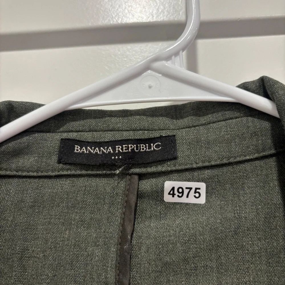 Banana Republic Tailored Fit Blazer 46R Olive Green Sport Coat 2-Button Stretch